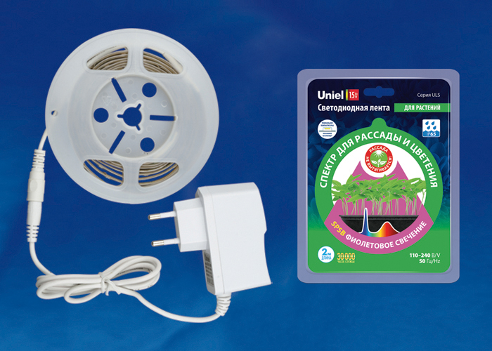 ULS-P76-2835-42LED/m-IP65-2M-SPSB RRP18C00 Комплект светодиодной ленты 2м. Спектр для рассады и цвет ULS-P76-2835-42LED/m-IP65-2M-SPSB RRP18C00 Комплект светодиодной ленты 2м. Спектр для рассады и цвет