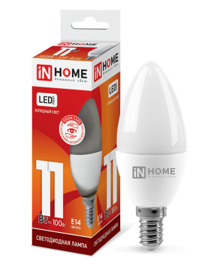 Лампа светодиодная LED-СВЕЧА-VC 11Вт 230В Е14 6500К 1050Лм IN HOME Лампа светодиодная LED-СВЕЧА-VC 11Вт 230В Е14 6500К 1050Лм IN HOME